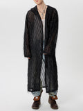 Mens Feather Fringe See Through Hooded Cardigan SKUK58915
