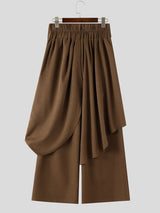Men's Avant-Garde Asymmetrical Wrap Draped Slit Wide Leg Pant SKUL71320