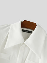 Men's Cape Patchwork Textured Long Sleeve Shirt SKUL28506