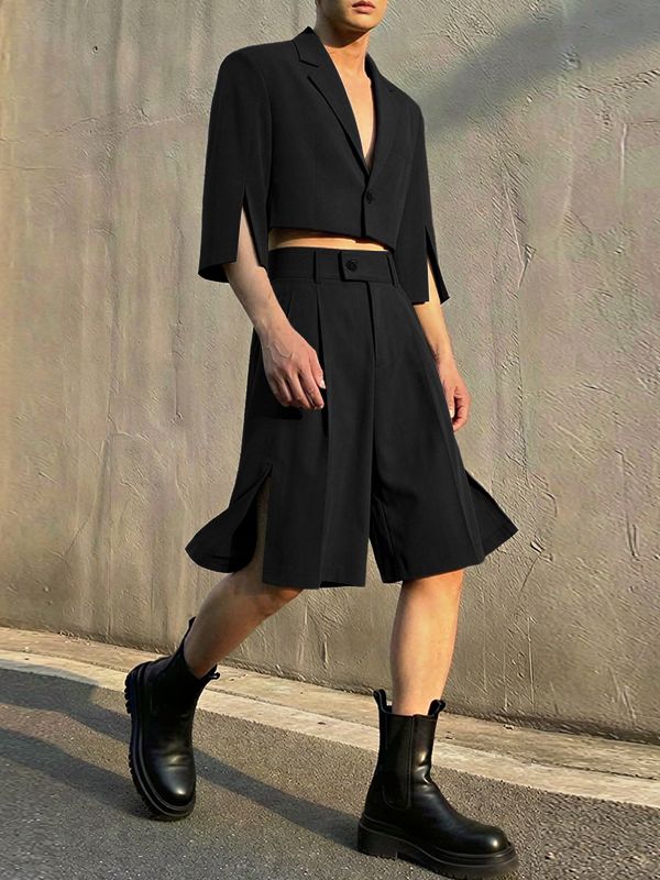 Men's Small Slit Design Casual Two Pieces Outfit SKUL54054