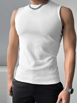 Mens Solid Crew Neck Casual Sleeveless Vest SKUK46450