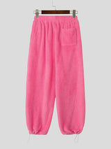 Men's Solid Color Plush Loose Pant SKUL38976