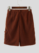 Men's Teddy Fleece Textured Casual Short SKUL29709
