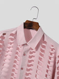Mens Cutout Design Lapel Long Sleeve Shirt SKUK26619