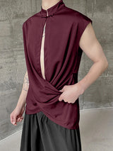 Mens New Chinese Style Stand Collar Tank SKUK63659