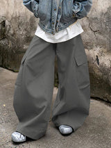 Men's Solid Wide Leg Loose Casual Pant SKUL32986