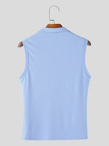 Mens Solid Color Textured Casual Tank SKUL09764