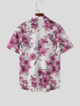 Mens Fashion Floral Print Short Sleeve Shirt SKUK65498