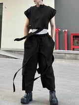 Men's Deconstructed Tie Cropped Two Pieces Outfit SKUL31940