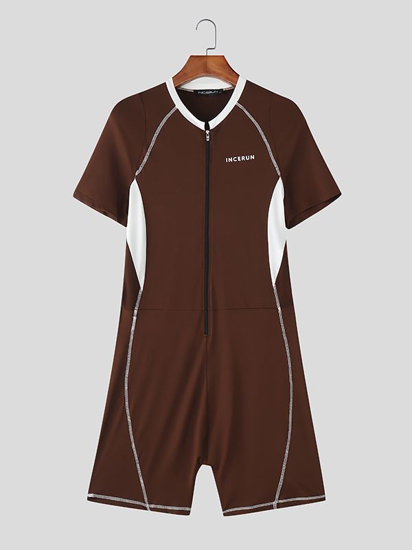 Men's Contrast Color Cycling Bodysuit SKUL37699