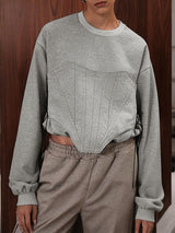 Men's Solid Color Crew Neck Long Sleeve Hoodie SKUL43697