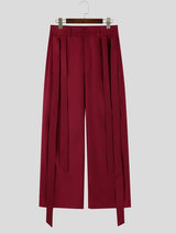 Men's Solid Color Loose Tie Waist Pant SKUL62164