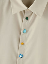 Mens Diamond Embellished Casual Short-Sleeve Shirt SKUL14049