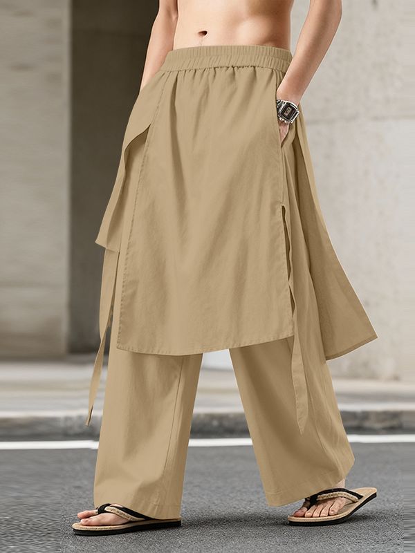 Men's Faux Two-Piece Design Casual Pant SKUL48673