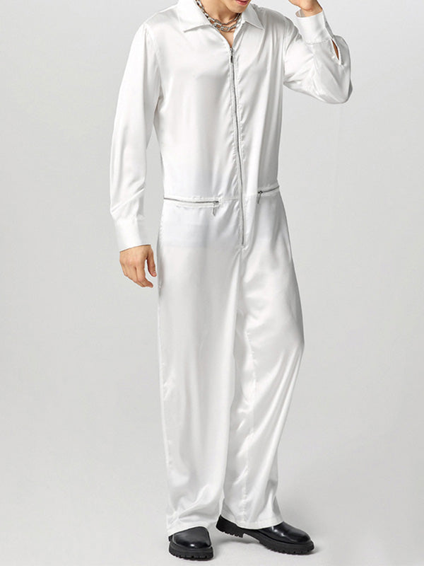 Mens Reflective Zipper Long-Sleeve Jumpsuit SKUK79641