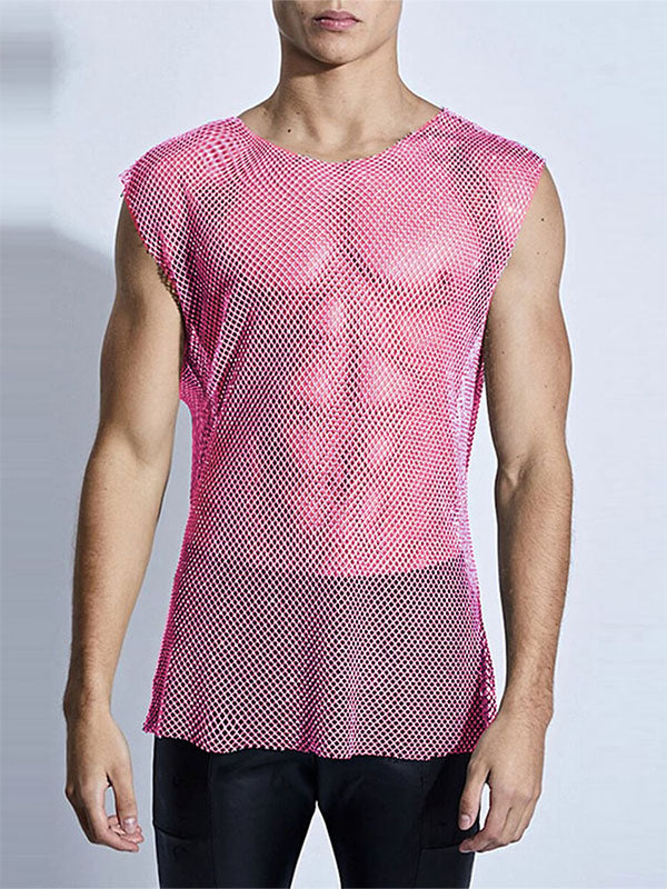 Mens Sexy Mesh Hollow-Out Design Tank SKUK61847