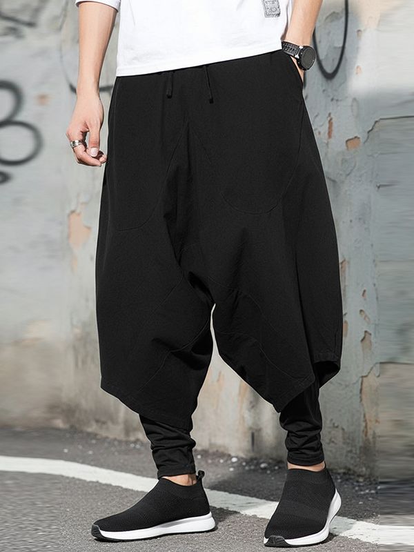 Men's Faux Two-Piece Patchwork Wide Leg Pant SKUL48587