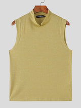 Men's Shiny Stand Collar Casual Tank SKUL51881