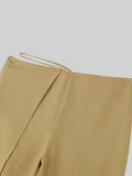 Mens Solid Casual Wide-Legged Pants SKUK57405