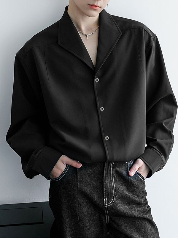 Men's Solid Casual Long Sleeve Shirt SKUL35298