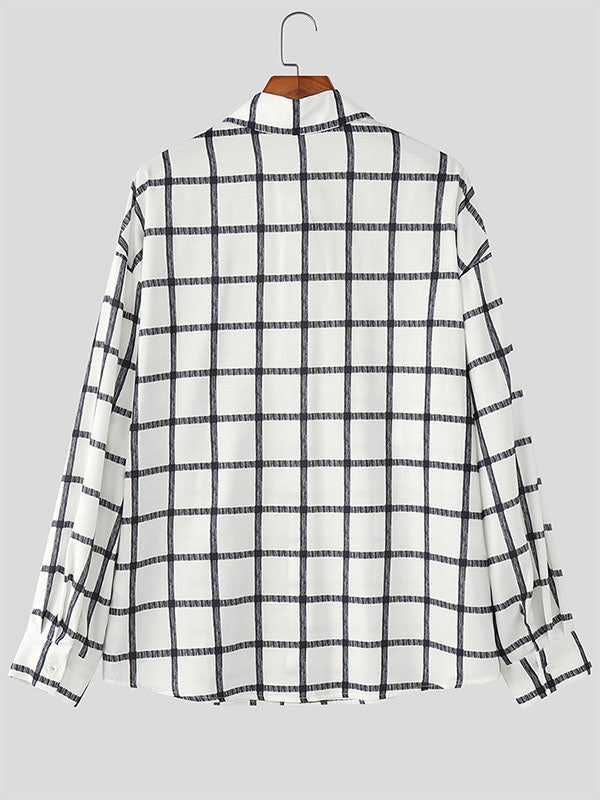 Men's Plaid Casual Long Sleeve Shirt SKUL23760