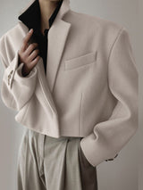 Men's Solid Color Cropped Long Sleeve Blazer SKUL30419