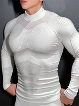 Mens Solid Color Fitted Long-Sleeve T-Shirt SKUK74176