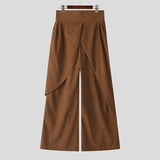 Mens Solid Color Asymmetric Ruched Pant SKUL06500
