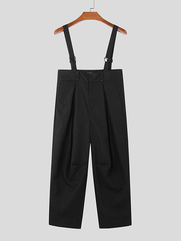 Mens Solid Pleated Casual Overall With Pocket SKUK37819