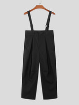 Mens Solid Pleated Casual Overall With Pocket SKUK37819