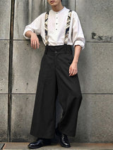 Men's Japanese Workwear High Waist Detachable Suspender Jumpsuit SKUL63182