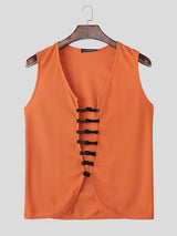 Mens Solid Color Split Hem Tank SKUL07479