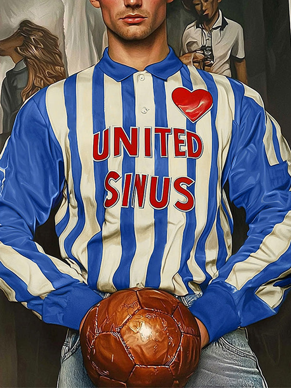 Mens Valentine's Day Striped Long Sleeve Shirt SKUK83233