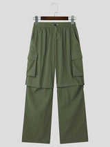 Mens Minimalist Workwear Pocket Design Long Pant SKUK71619