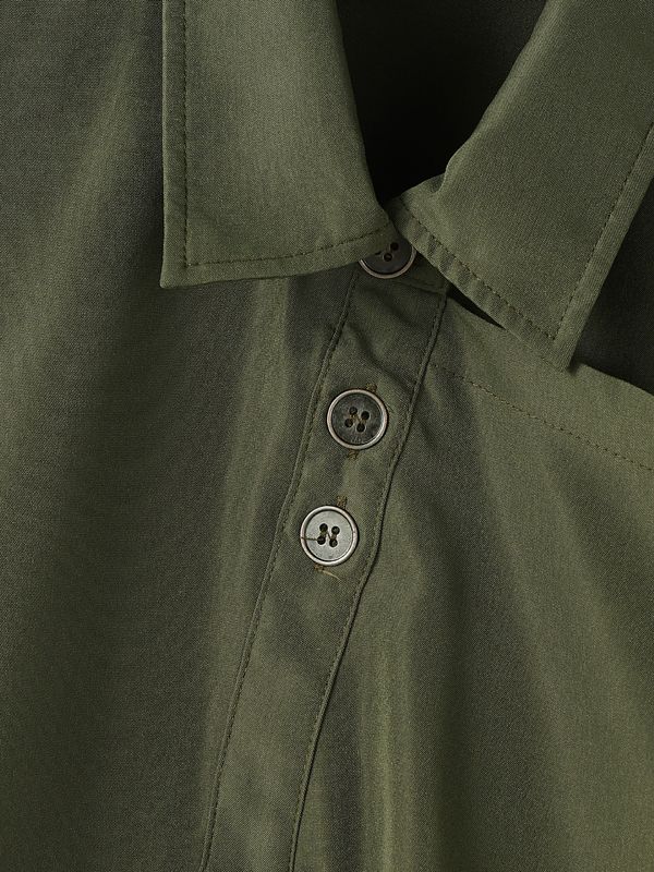 Men's Deconstructed Solid Color Long Sleeve Shirt SKUL37727