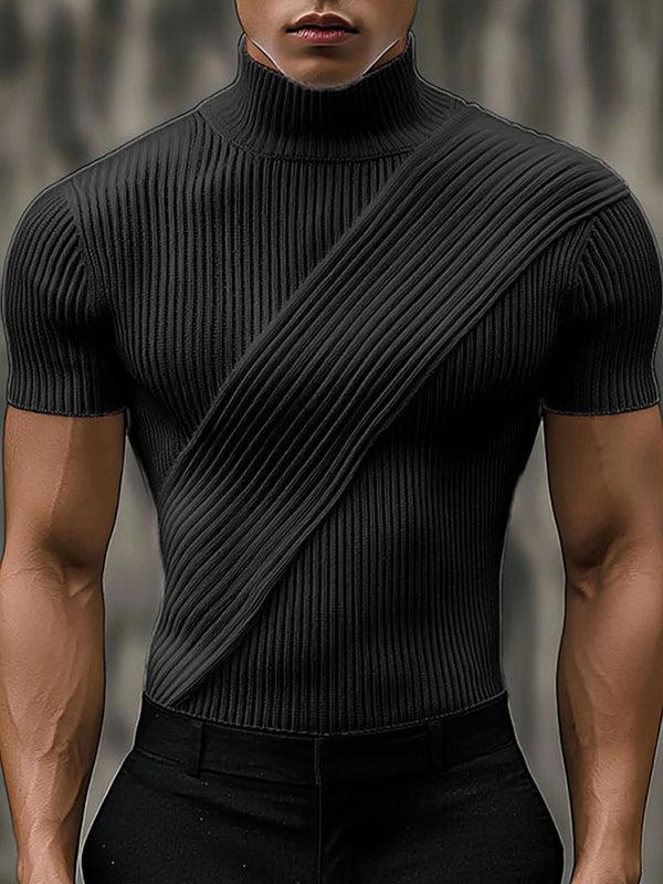 Mens Solid Textured Short Sleeve T-Shirt SKUL04390