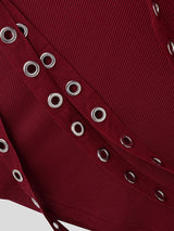 Mens Solid Color Metal Ring Patchwork Tank SKUL04414