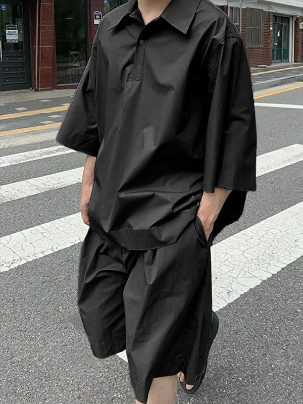 Mens Solid Color Casual Two Pieces Outfit SKUL08517