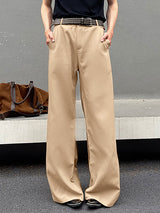 Mens Solid Snap Button Flared Pants SKUK17087