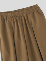 Men's Solid Color Pleated Loose Fit Pant SKUL48781