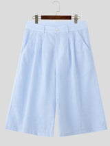 Men's Casual Plaid Wide Leg Short SKUL57697