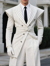 Men's Padded Stripe Casual Long Sleeve Blazer SKUL32753