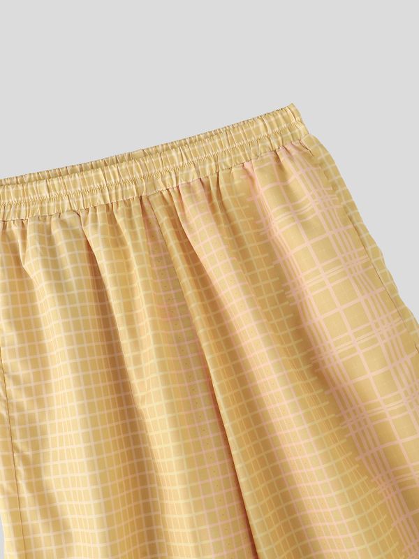 Men's Vintage Japanese Harajuku Multi-Pattern Plaid Stripe Wide Leg Pant SKUL62095