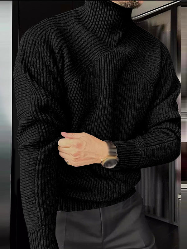 Mens Knit Turtleneck Long Sleeve Sweater SKUK76982