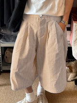 Men's Casual Plaid Wide Leg Short SKUL57697