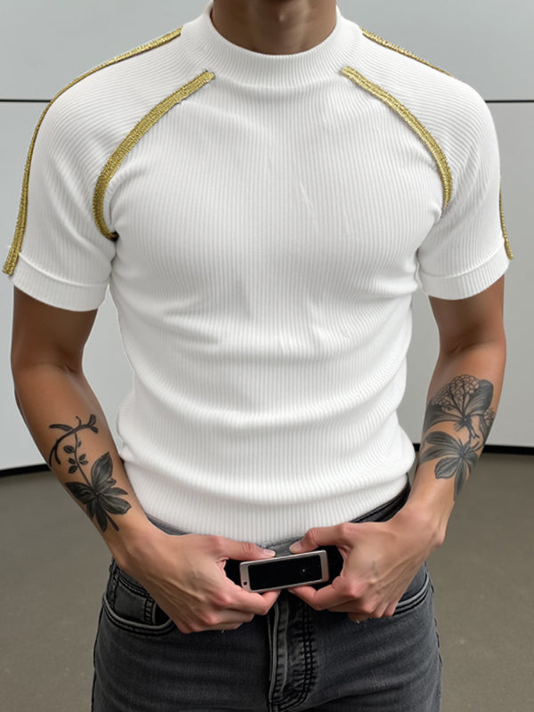 Men's Colorblock Knit Short Sleeve T-Shirt SKUL20161