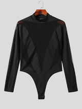 Mens Mesh Patchwork See Through Bodysuit SKUK20210