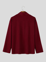 Men's Clean Fit Quiet Luxury Overlap Cross V-Neck Textured Waffle Knit Long Sleeve V-Neck Sweater SKUL82442