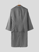 Men's Striped Split Long Sleeve Blazer SKUL22243