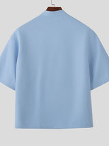 Men's Asymmetric Chinese Knot Short Sleeve Shirt SKUL50139